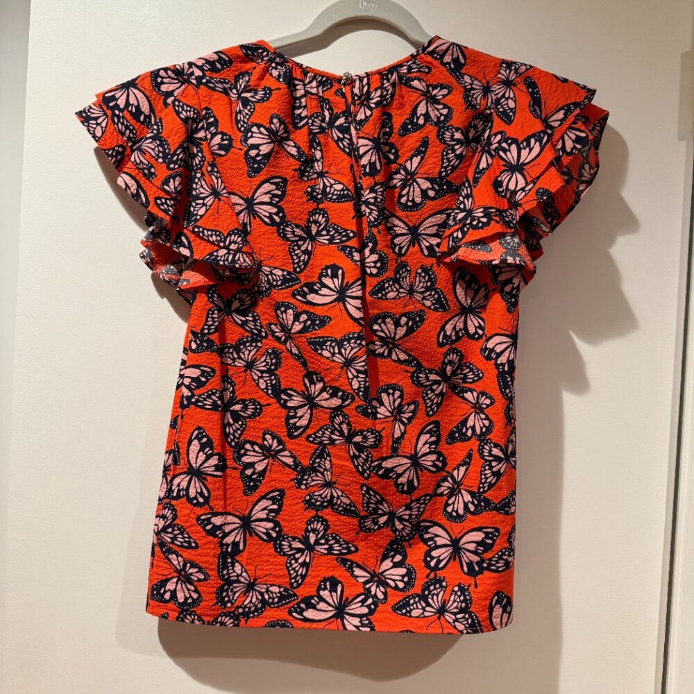 Kate Spade Spring Flight Flutter Sleeve Top
